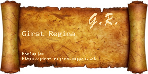 Girst Regina névjegykártya
